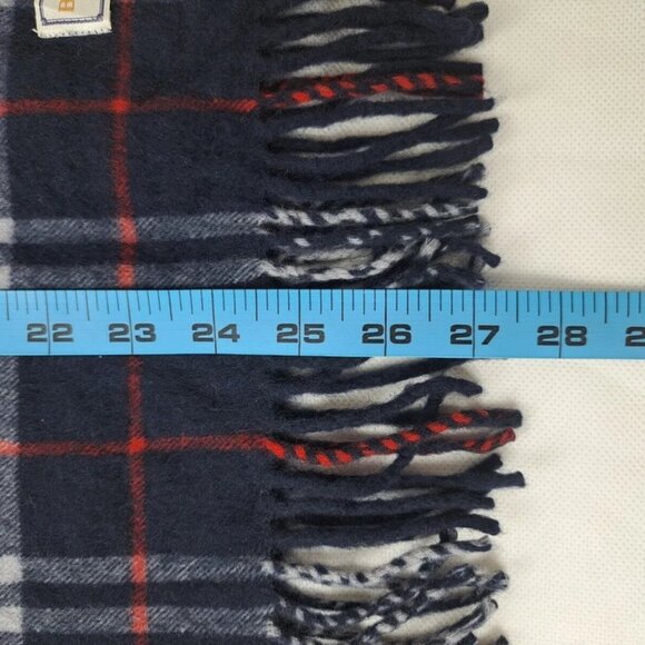 BURBERRY'S of London Vintage Classic Check Scarf Pure Cashmere Navy SCARF - Picture 6 of 7